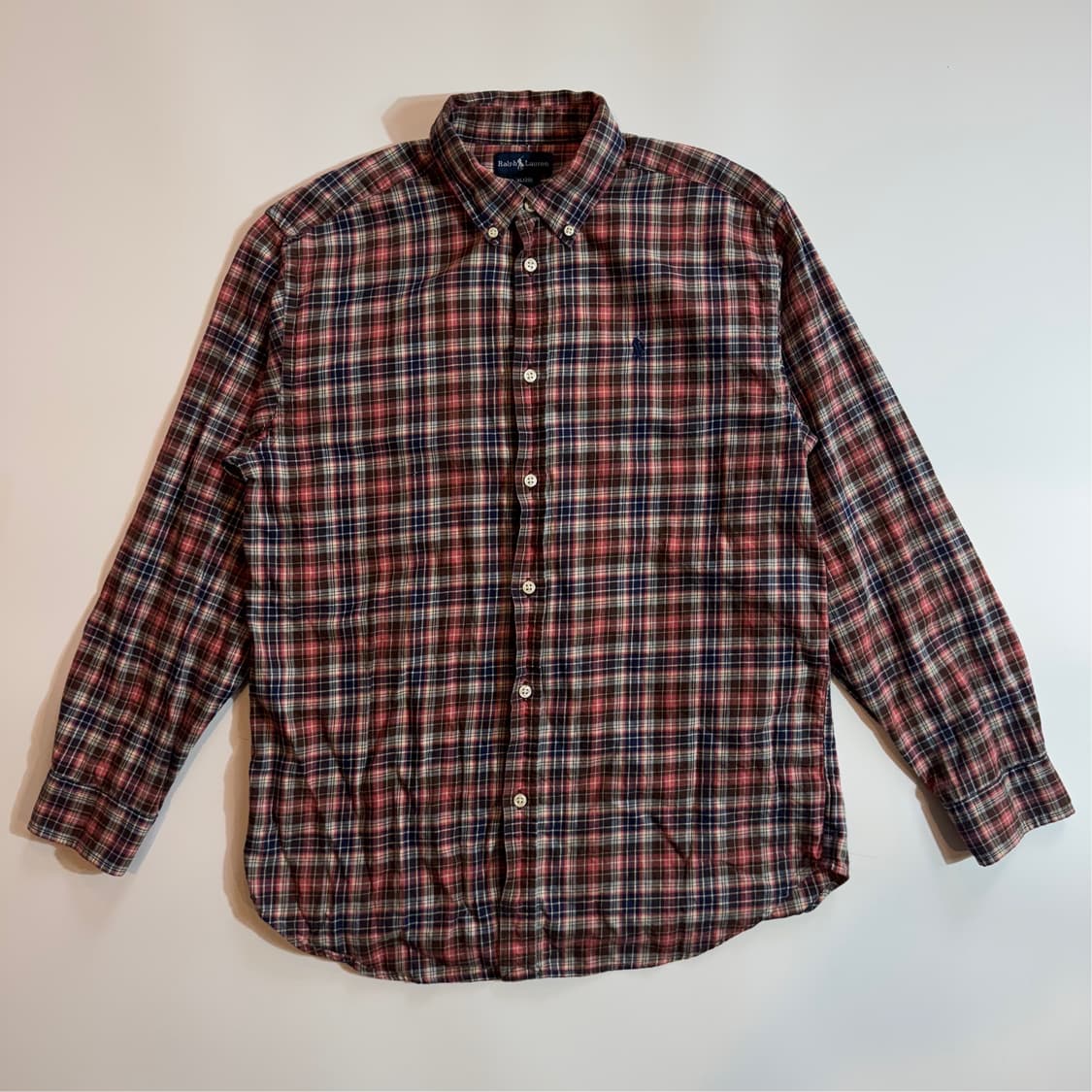 폴로 랄프로렌 레드 체크 버튼다운 셔츠 상품이미지1