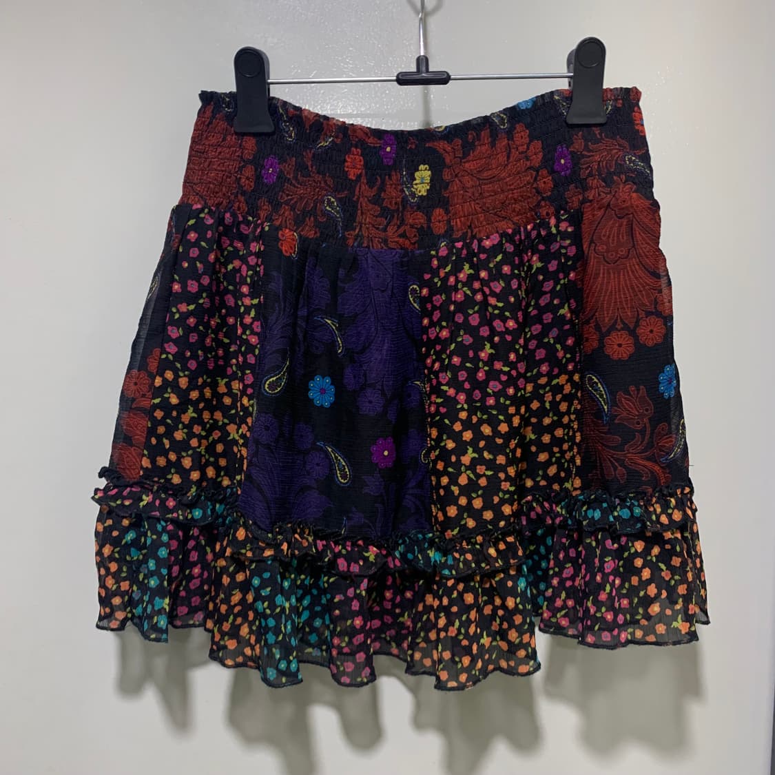 패치워크느낌 보호 모리걸 레이어드 미니스커트 상품이미지1