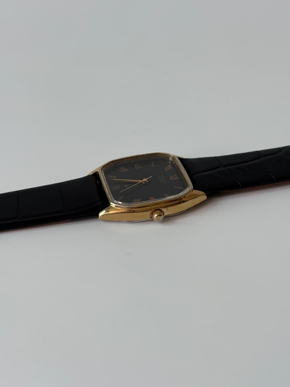 1980s CQ Roman Gold Square Quartz 상품이미지4