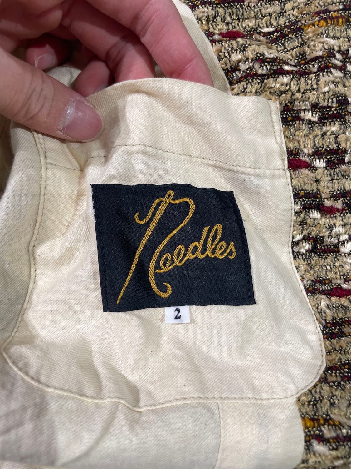 니들스 스트라이프 레이온 혼방 트위드 자켓 상품이미지7