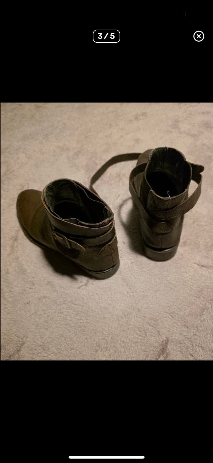 빈티지 브라운 스트랩 레더 부츠 245 상품이미지3