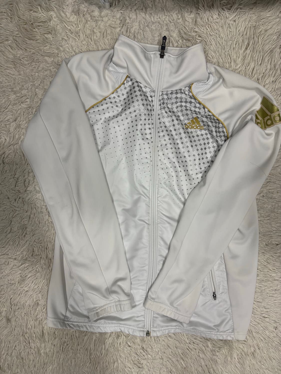 [M] 아디다스 빈티지 화이트골드 집업 상품이미지1