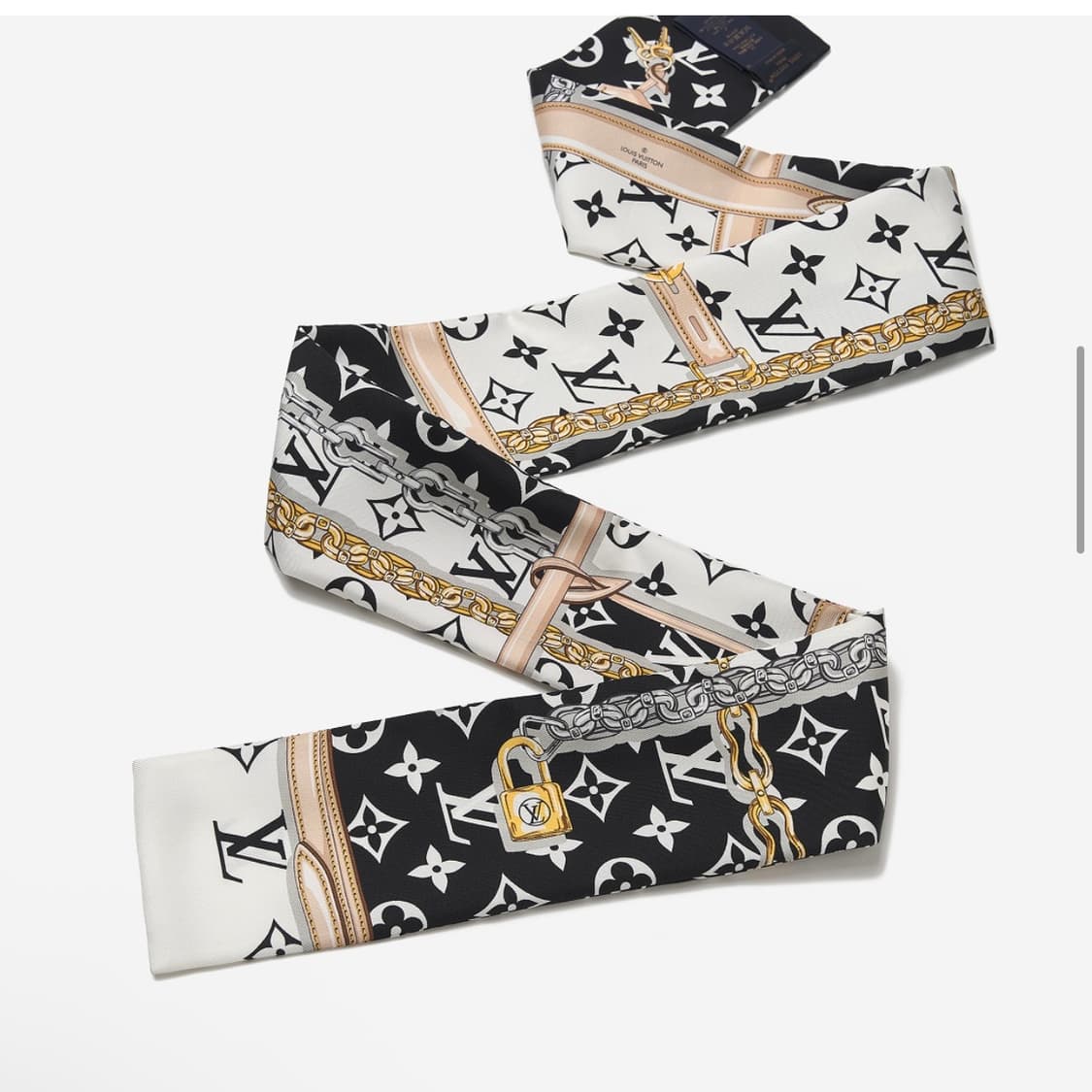 (새상품)루이비통 스카프 블랙 화이트 모노그램 상품이미지3