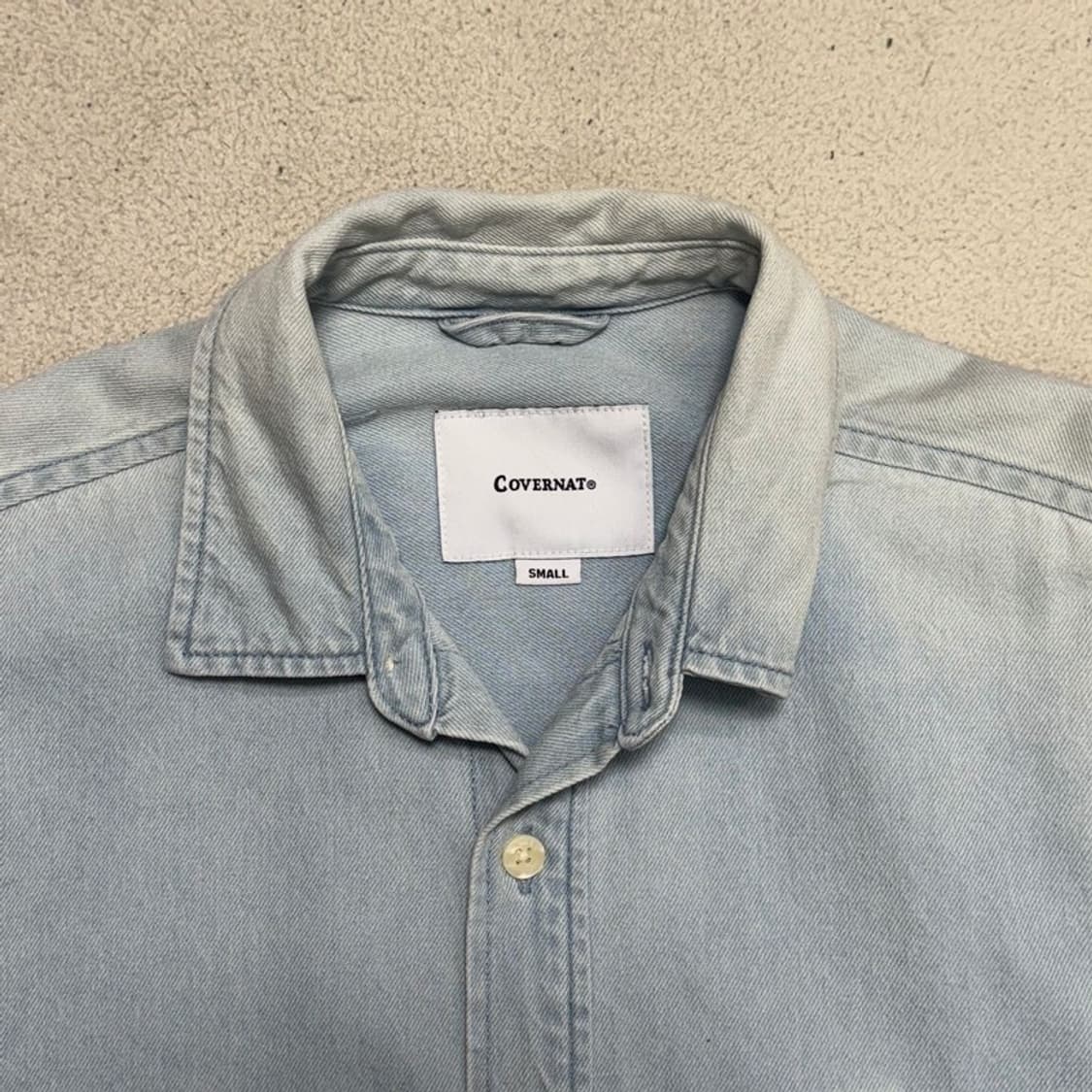COVERNAT C로고 데님셔츠 라이트 블루 S 상품이미지5