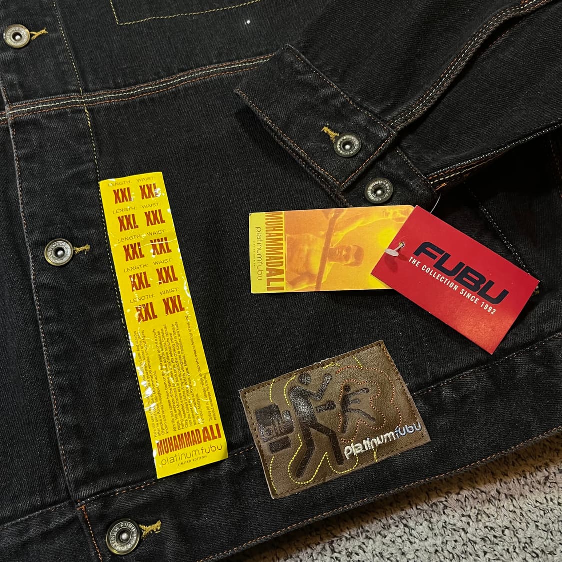 후부 무하마드 알리 올드스쿨 빅로고 데님 자켓 (새 택) 상품이미지4
