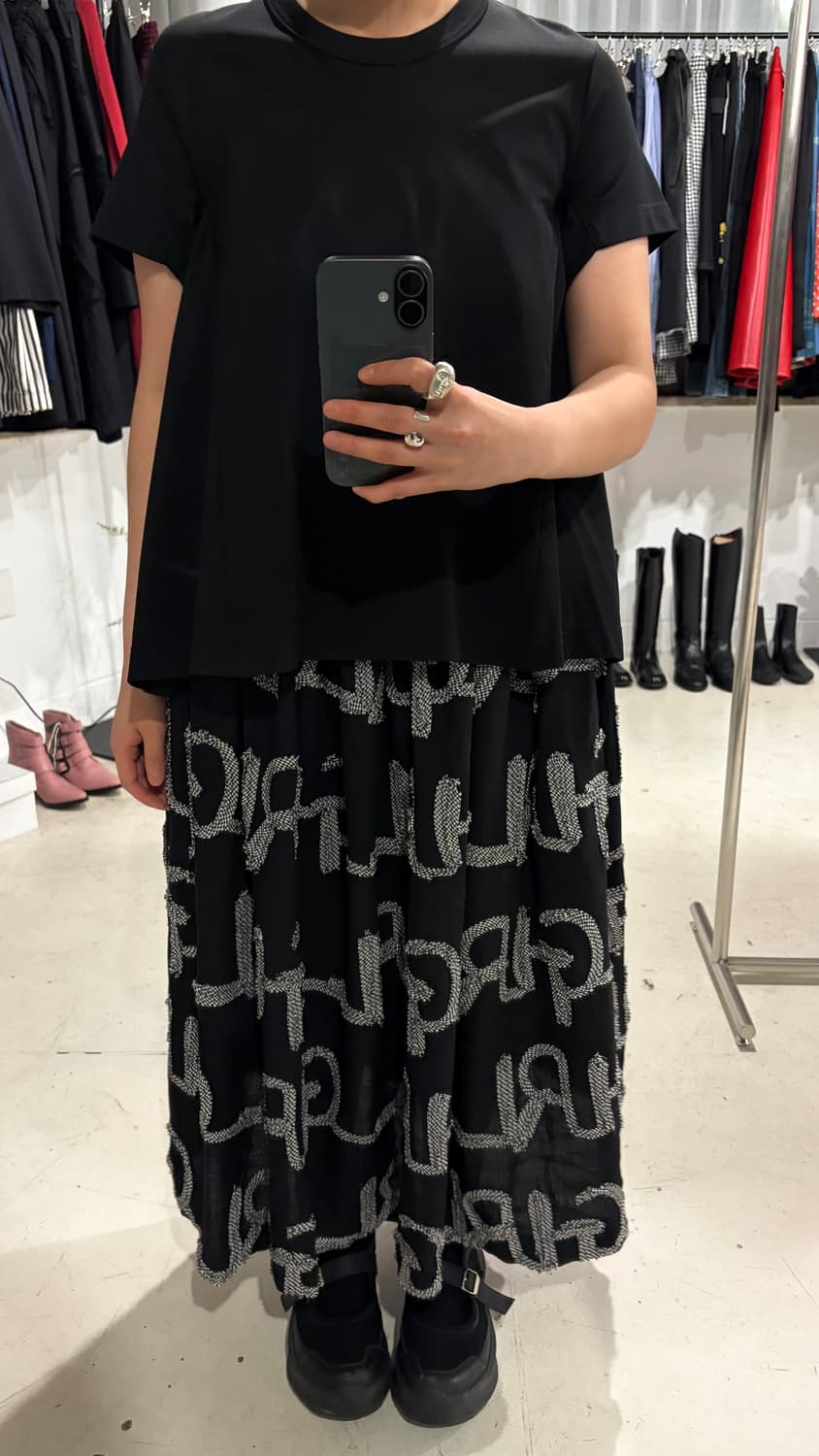 GIRL Logo Pattern Stitch Skirt 상품이미지8