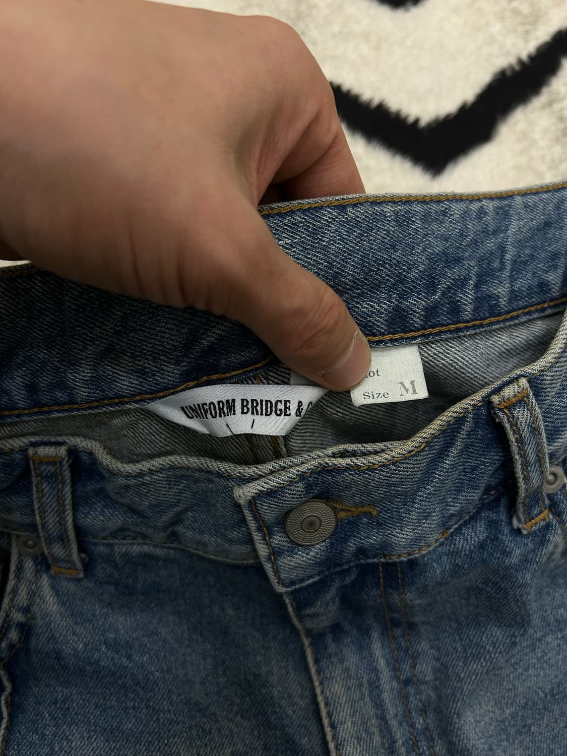 [M]유니폼브릿지 핀턱 와이드 데님팬츠 상품이미지3