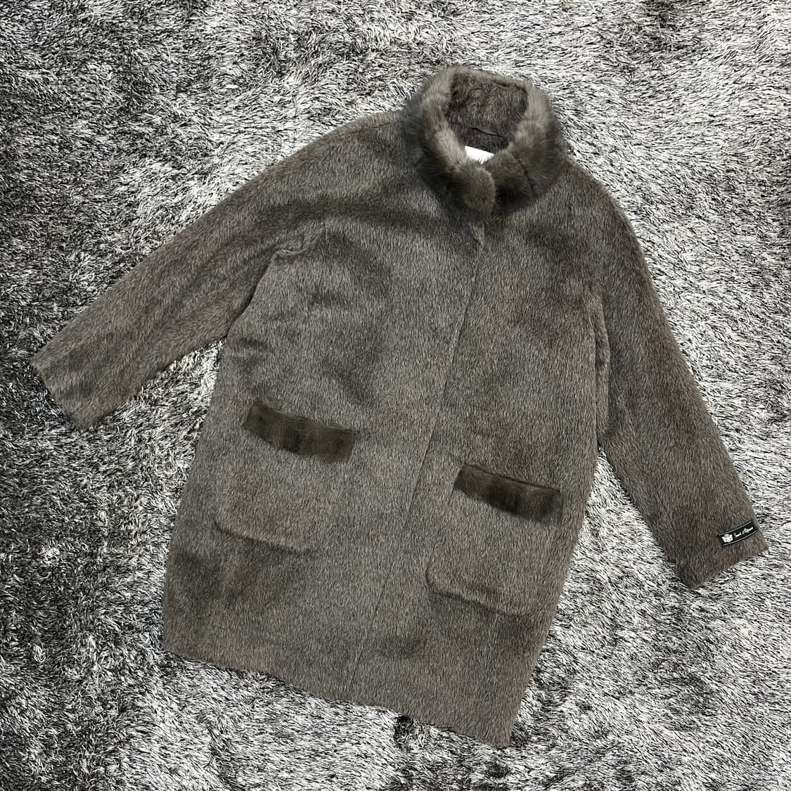 라씨엔토 여성 알파카 밍크(배색) 코트 (88) 상품이미지1