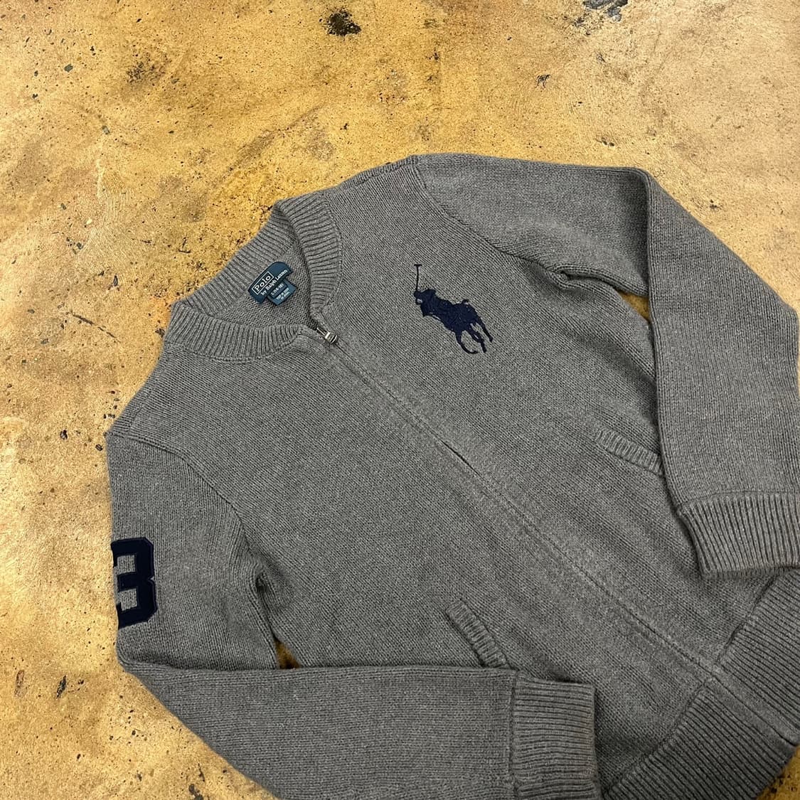 폴로 랄프로렌 그레이 니트 집업 빅포니 상품이미지1