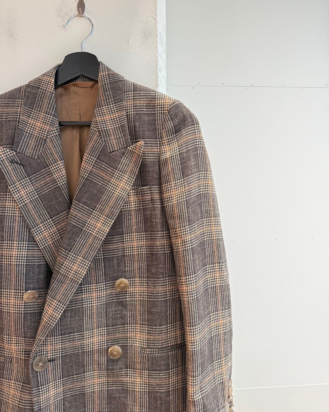 아크네 스튜디오 브라운 체크 더블 브레스티드 블레이저 자켓  상품이미지5