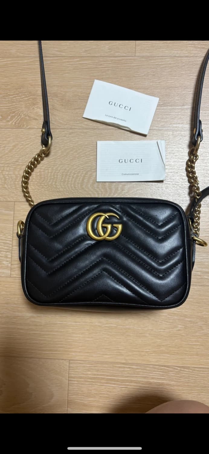 구찌 마몽 마틀라세 카메라백 미니 블랙 (정품) 상품이미지1