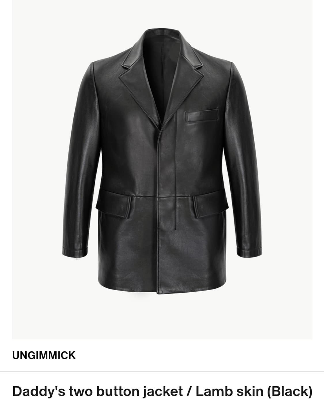 언지미크 대디핏 투버튼 램스킨 자켓 m 상품이미지1