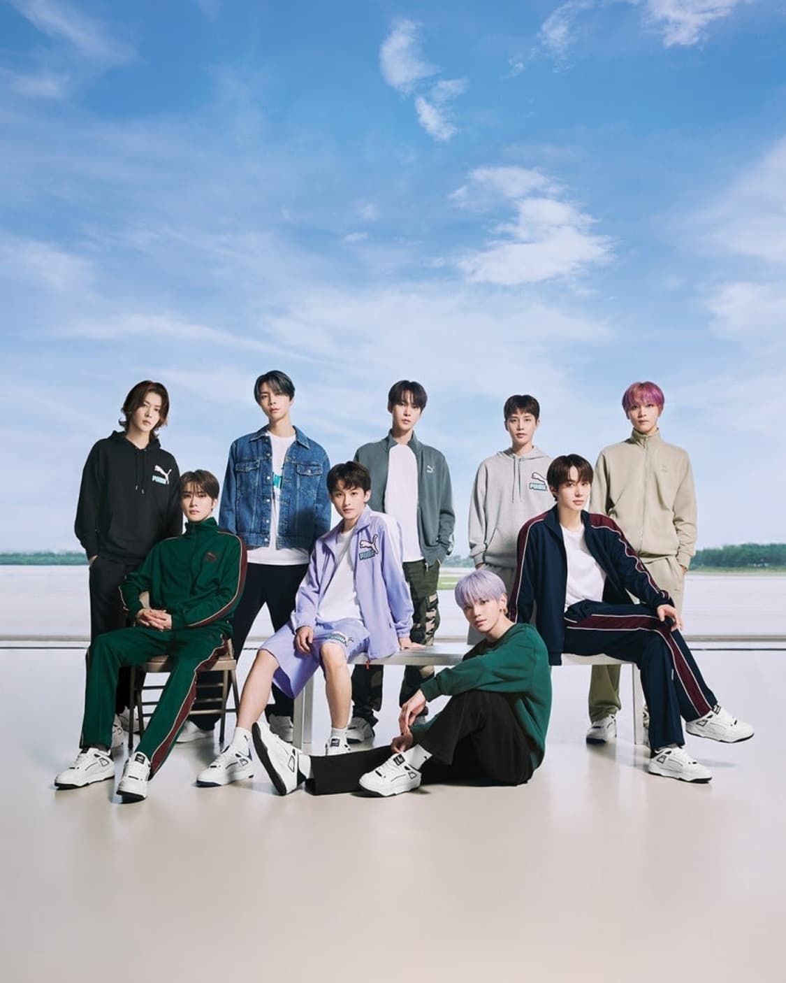 NCT 모델 푸마 슬림스트림 아카이브 화이트 스니커즈 그린 운동화 신발 상품이미지8