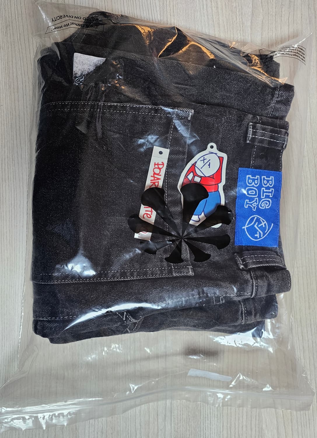 폴라스케이트 빅보이 진 실버블랙 워크팬츠 더블니 M 상품이미지2