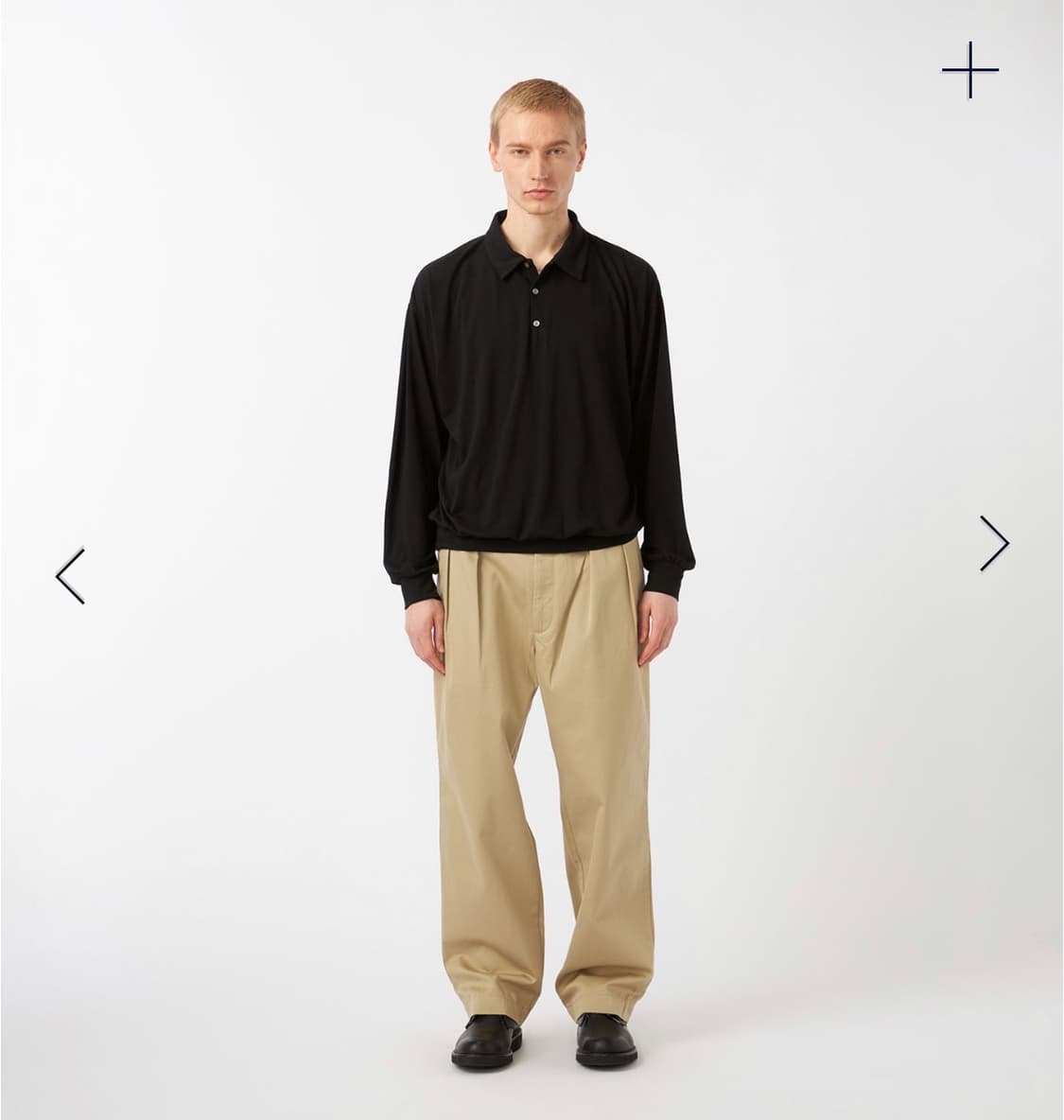 나나미카 더블 플리츠 치노팬츠 블랙 30 상품이미지5