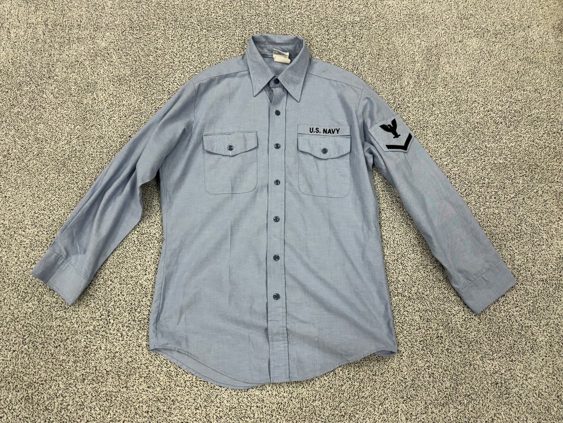 US NAVY 미해군 유틸리티 샴브레이셔츠 상품이미지1