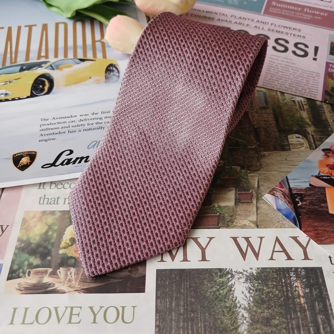 메트로시티 실크 핑크 자카드 패턴 넥타이 8.2cm A+등급 A19728 상품이미지2