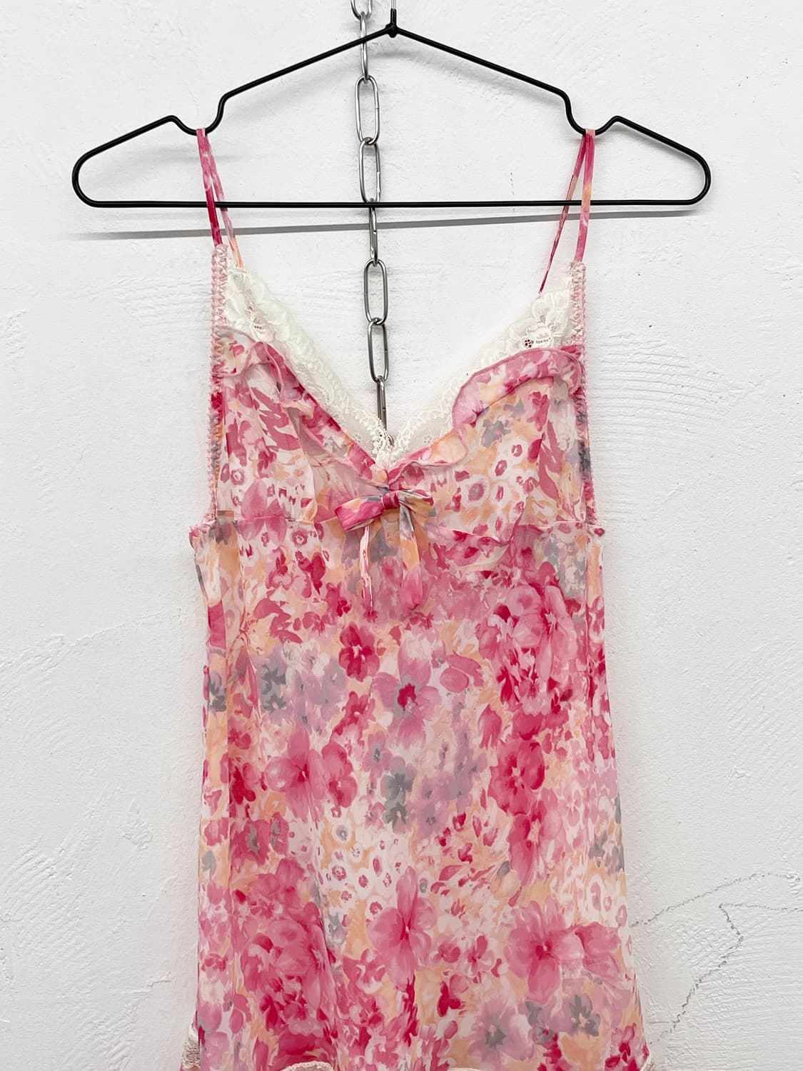 에블린 핑크 플로럴 프릴 슬립 상품이미지5