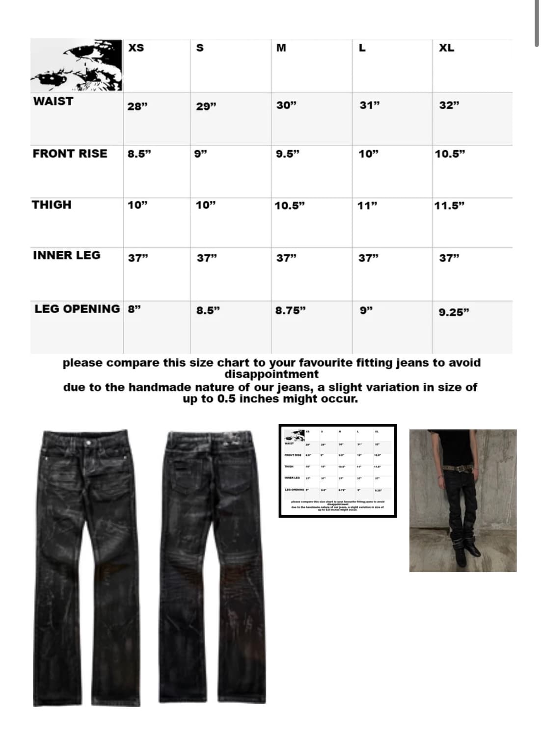 witnessvalley 코팅 데님 XS 스트레이트핏 상품이미지4