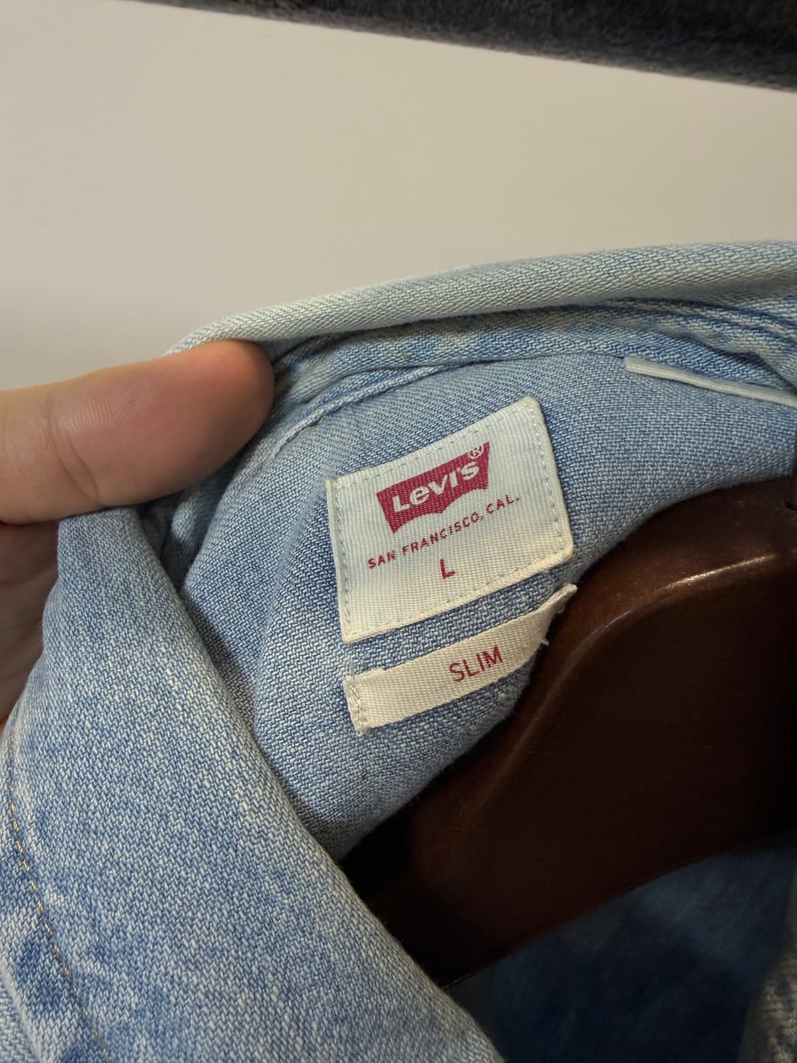 (슬림핏 L) Levis 리바이스 연청 웨스턴 데님셔츠 상품이미지5