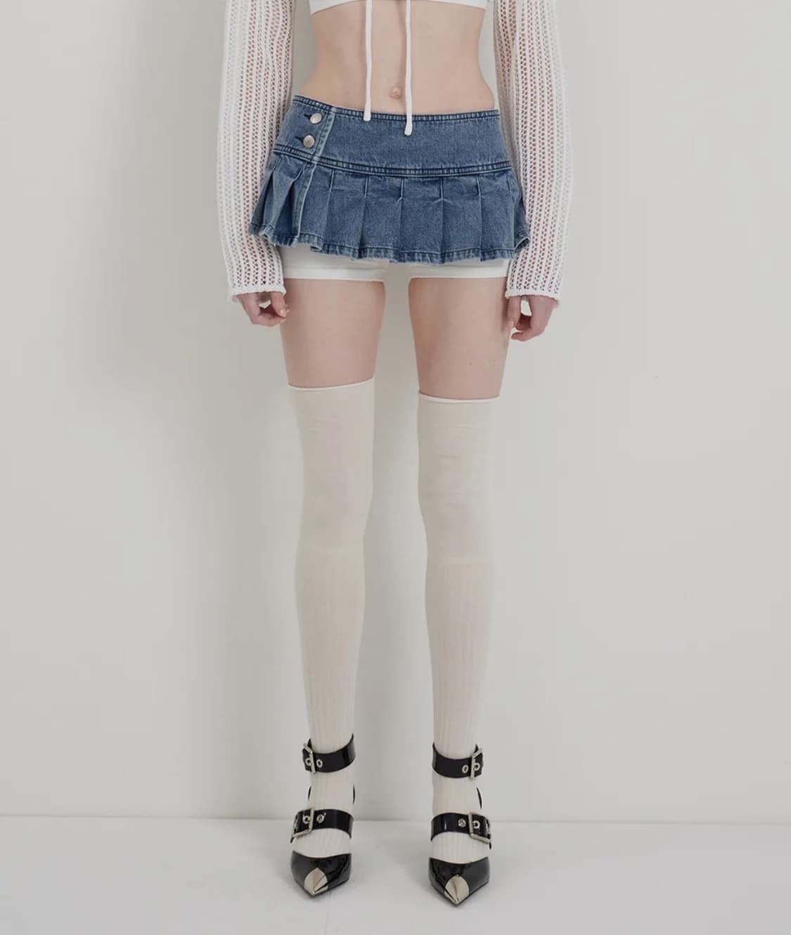 앤디아더 블루 맥시 턱 스커트 미착용제품  상품이미지1