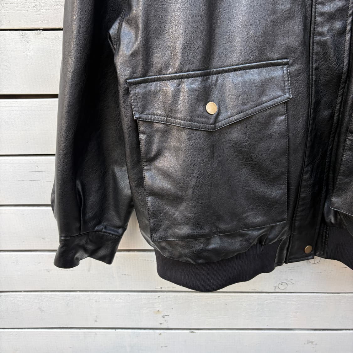 Java 빈티지 자바 페이크레더 봄버 자켓 상품이미지5