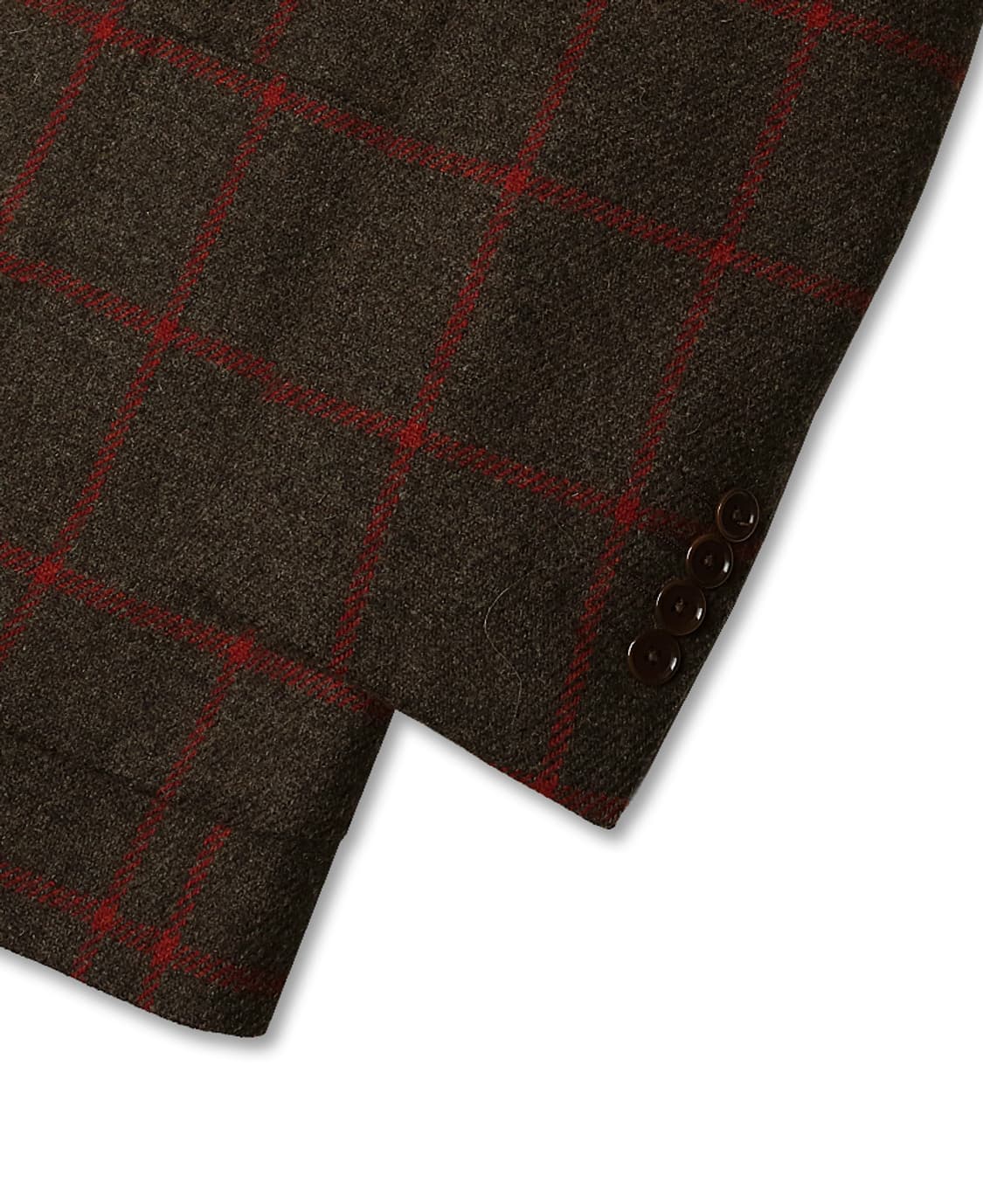 빔즈 에프 [Beams F] 브라운 레드 포인트 체크 스포츠 자켓 상품이미지3