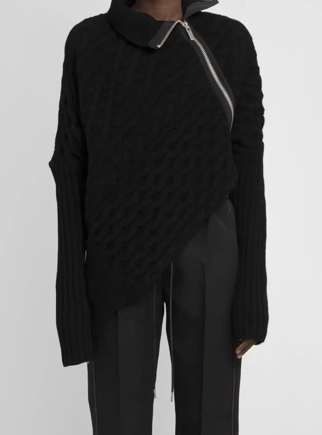 사카이 21aw 사선 니트집업 상품이미지5