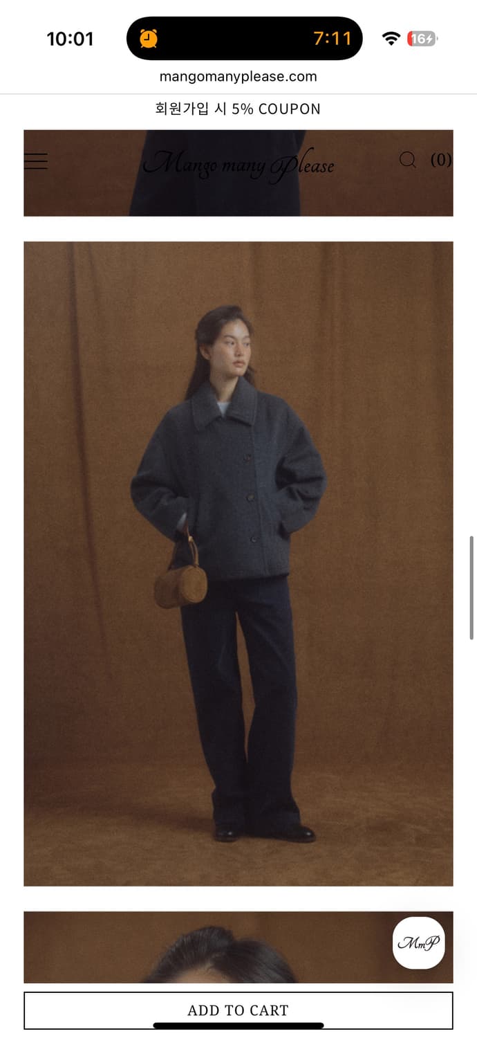 망고매니플리즈 하프코트 차콜(공홈품절) 상품이미지3