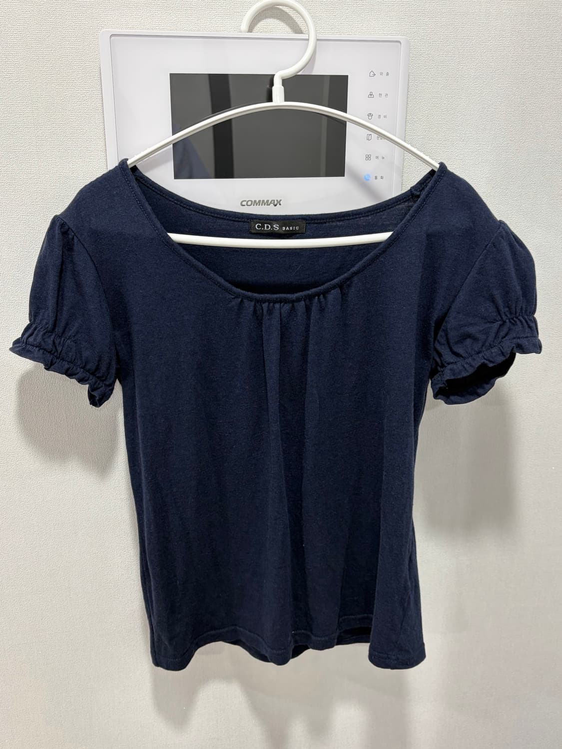 jpn 네이비 셔링 퍼프 반팔 상품이미지1