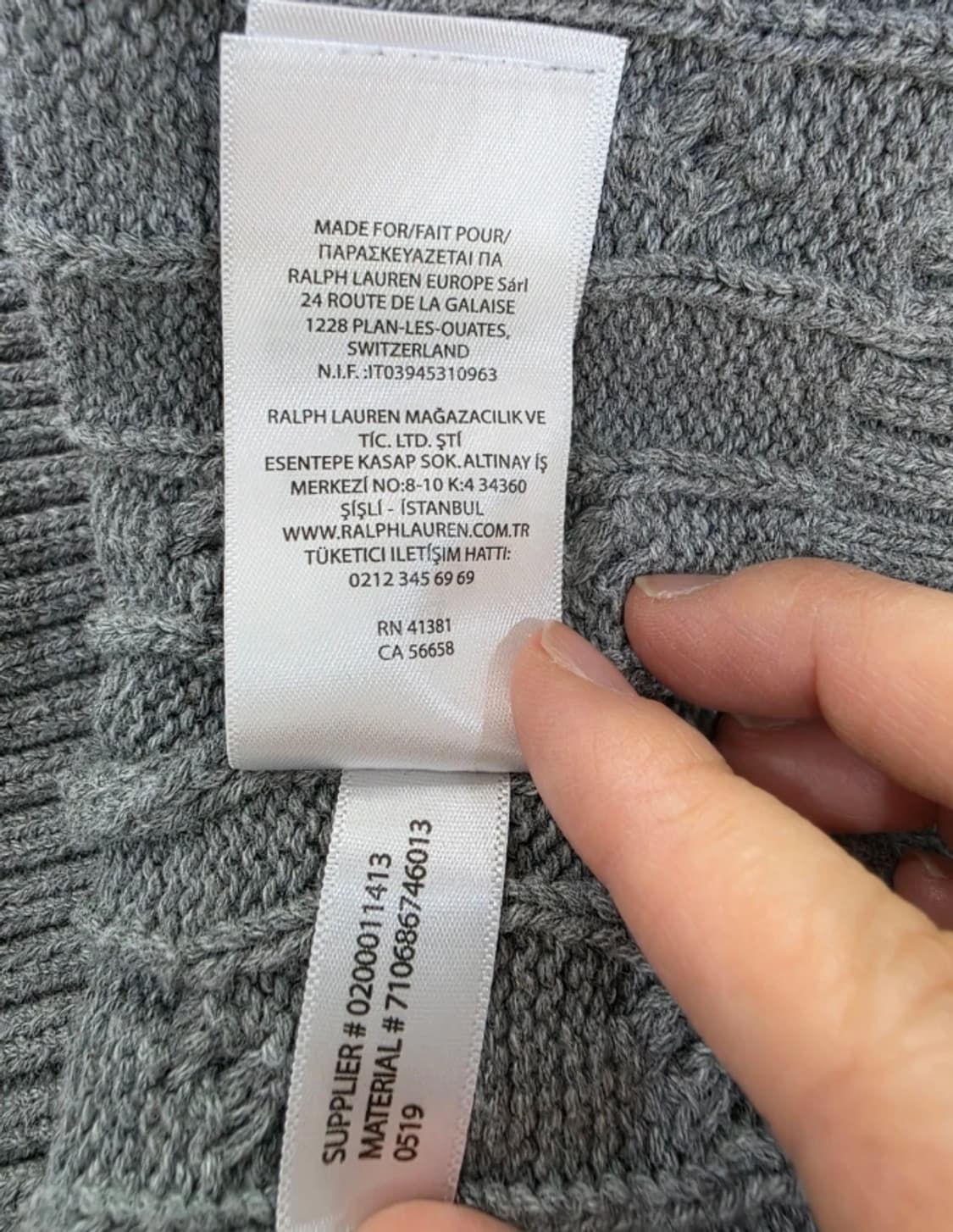 폴로 랄프로렌 케이블 니트 그레이 100 상품이미지9