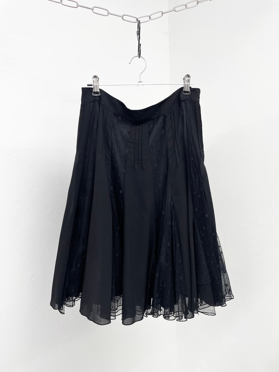 블랙 시어 도트 레이스 스커트 상품이미지1