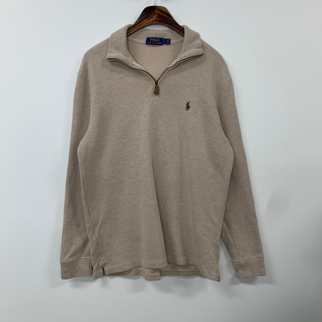 폴로 랄프로렌 신형 베이지 반집업 니트 상품이미지2