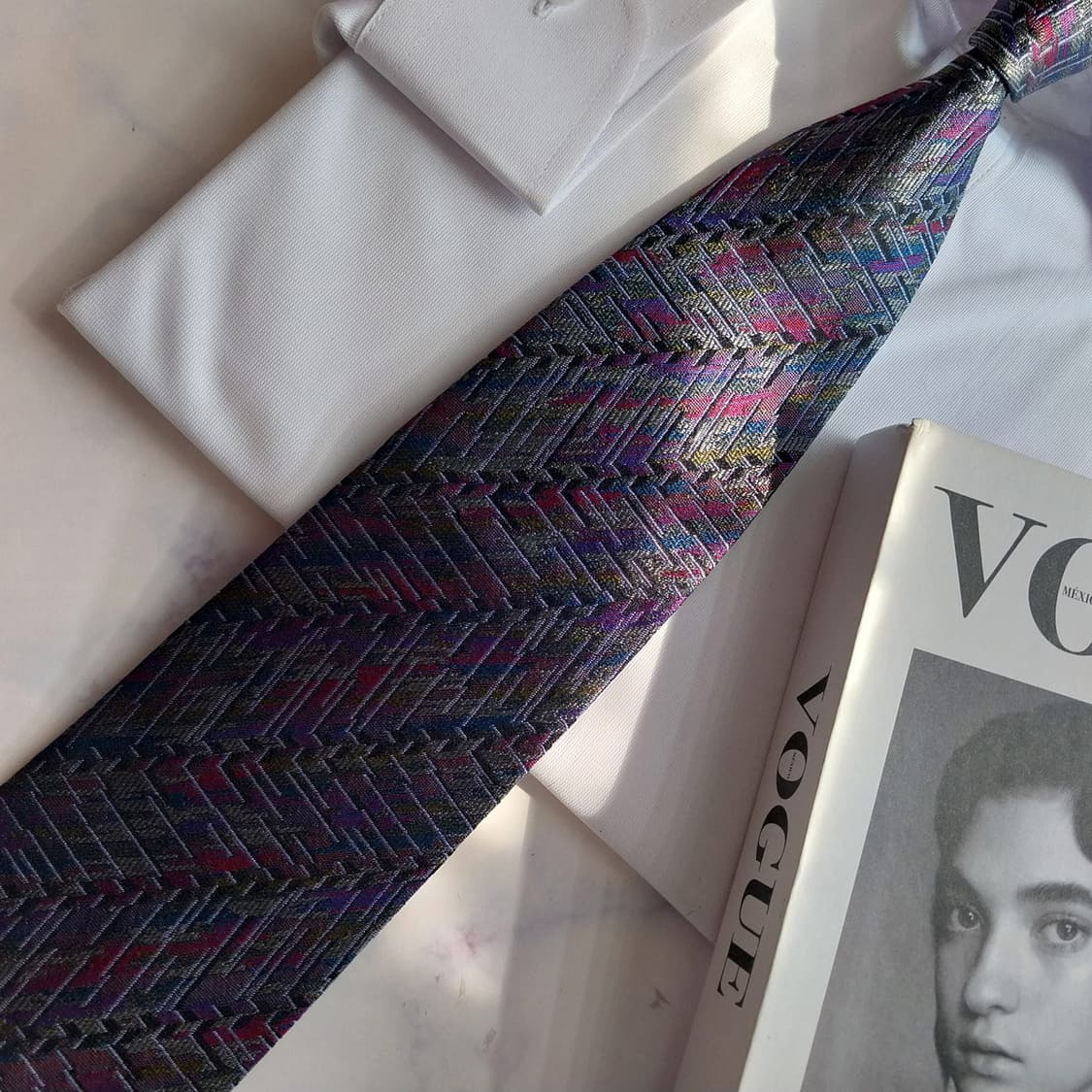 미쏘니 실크 퍼플 믹스 자카드 넥타이 9.6cm A+등급 K2414
 상품이미지6