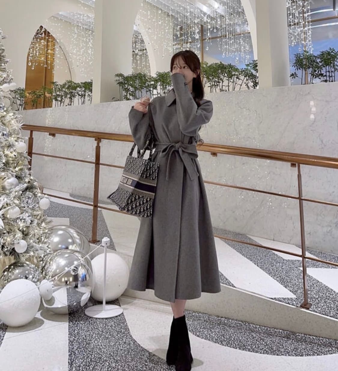 메이윤 패딩 핸드메이드 코트 기본기장 오트밀핑크 상품이미지2