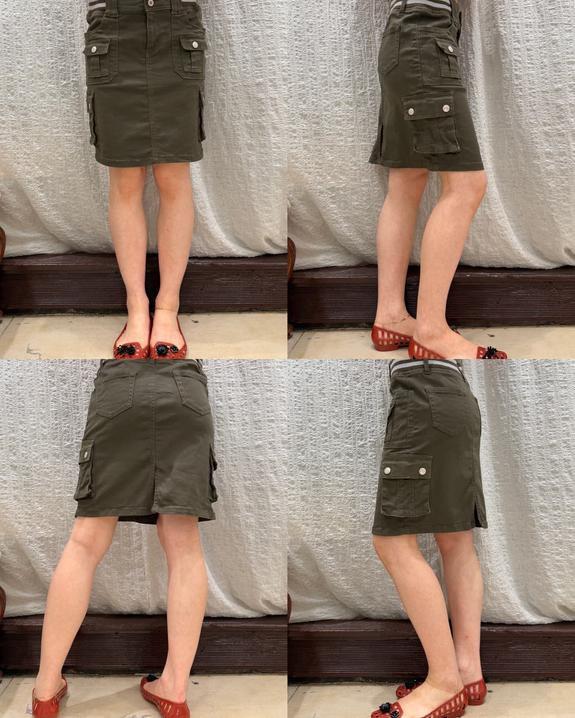 Khaki pocket midi skirt 상품이미지6