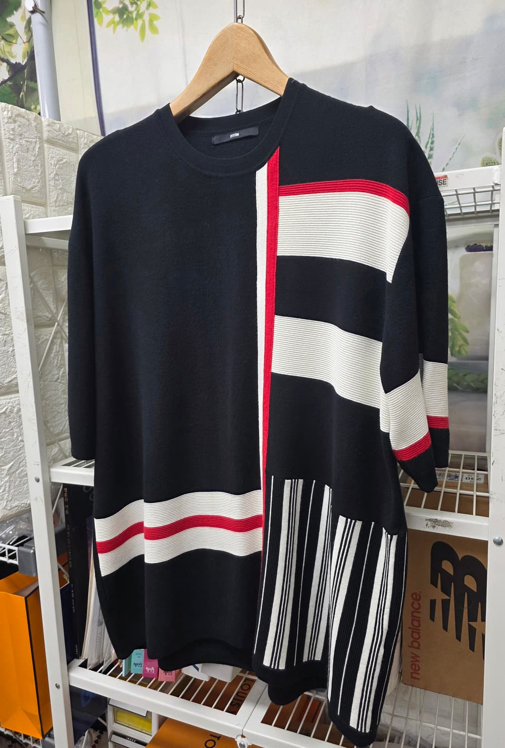 시스템옴므 남성 반팔니트 105 언발란스 스트라이프 니트반팔 MM52 상품이미지2