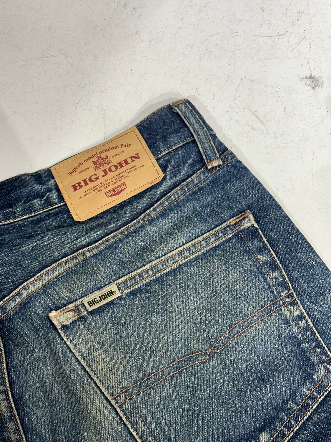 90s 빅 존 진청 와이드 워싱 데님 청바지  상품이미지6