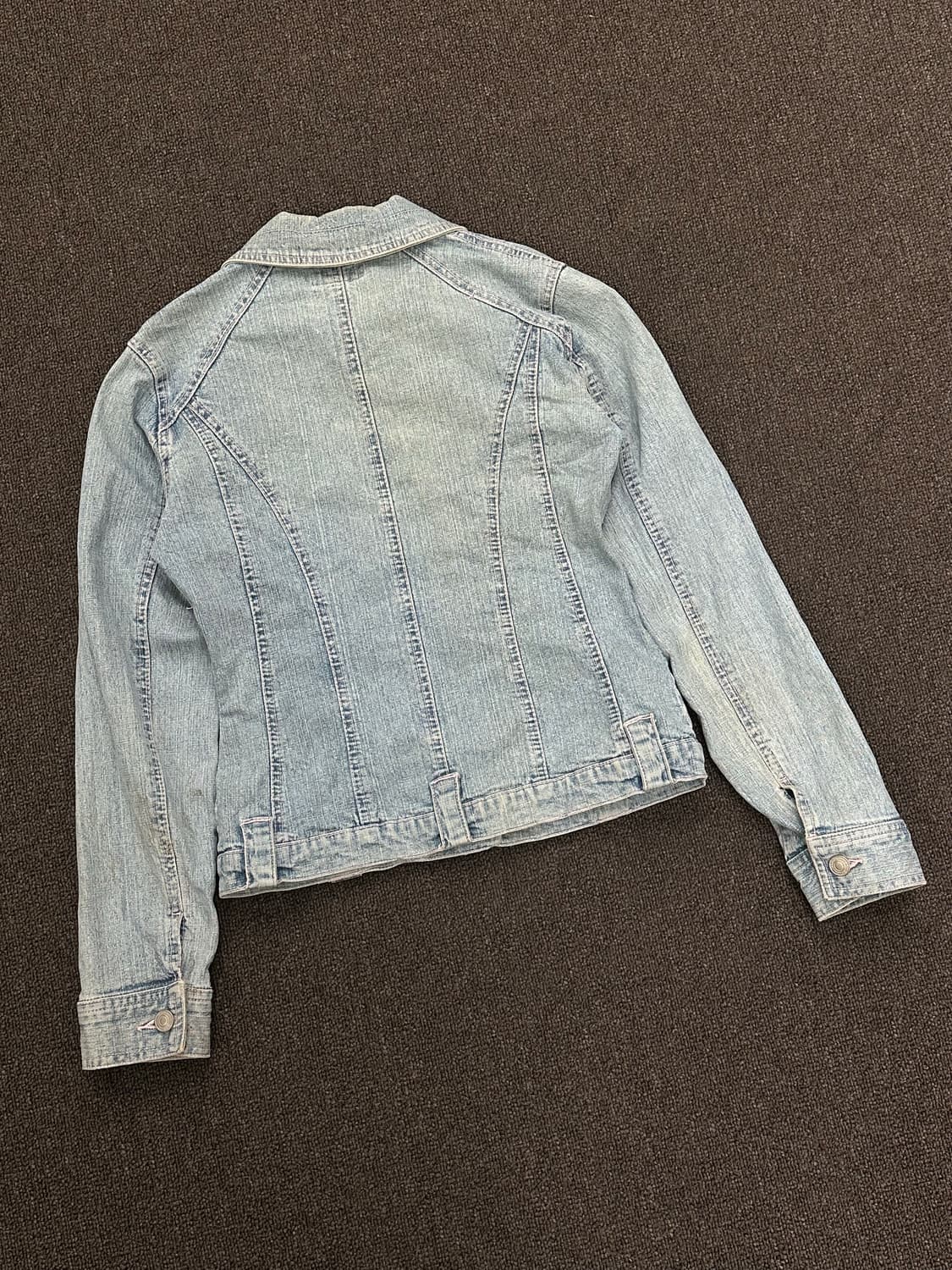 38)Japanese vintage 여성 핑크 스티치 디테일 연청 데님  상품이미지6