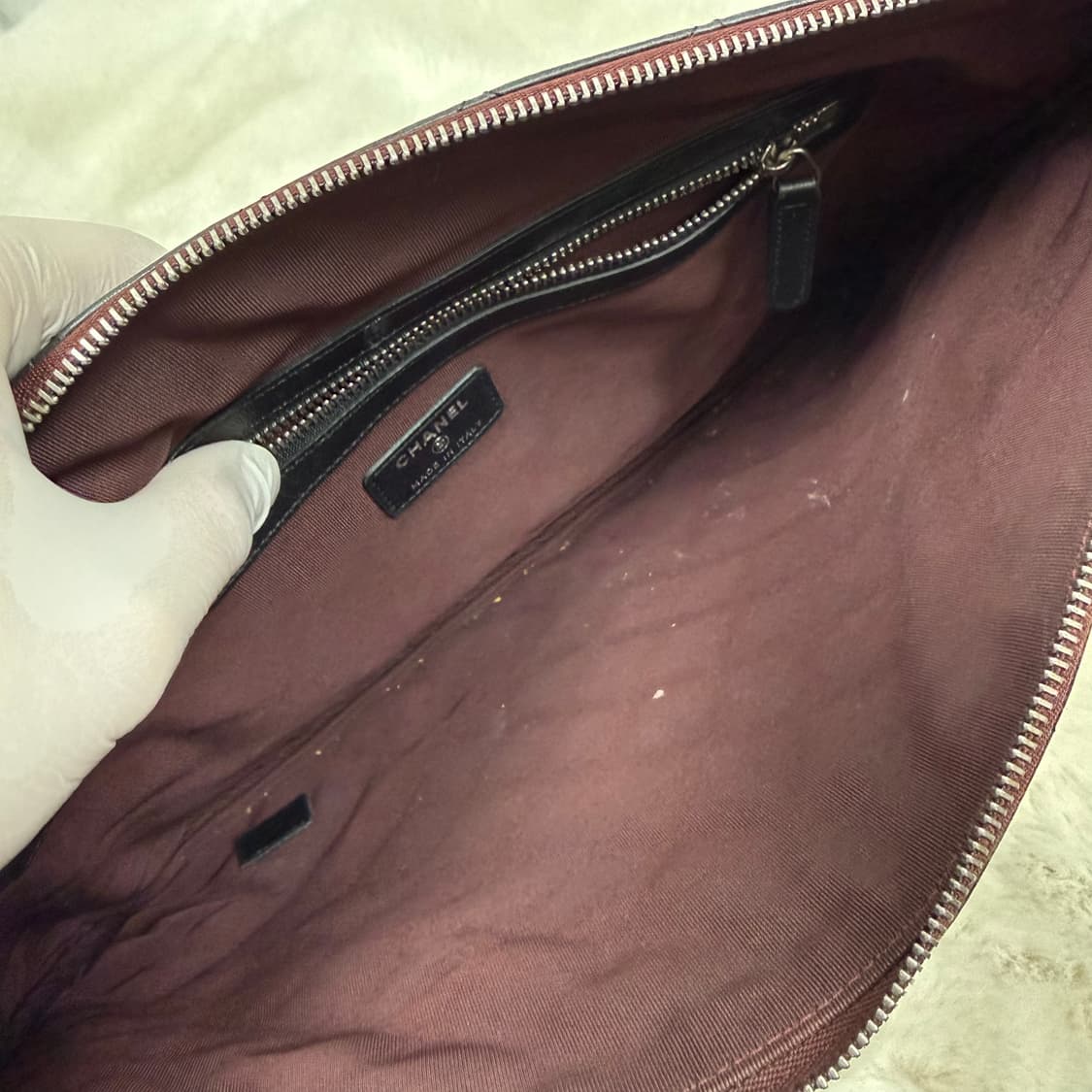 (OS) 샤넬 캐비어 은장 클러치 백 블랙 상품이미지7