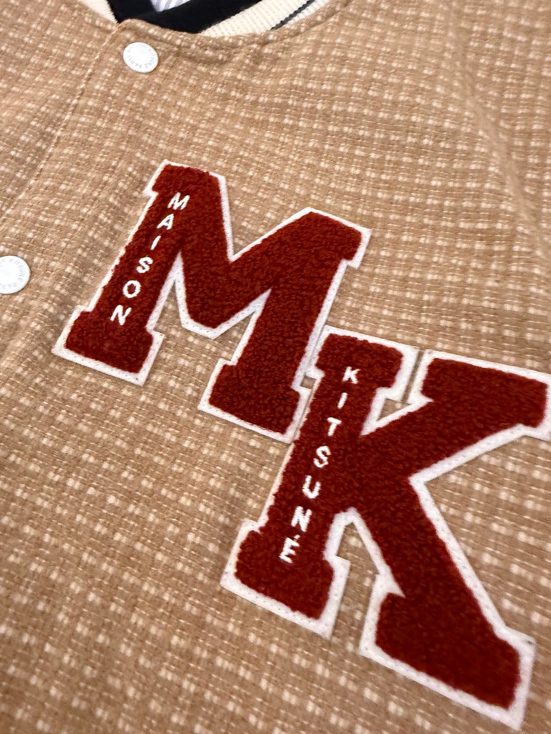 16FW 메종키츠네 울 바시티 테디자켓 브라운 상품이미지2