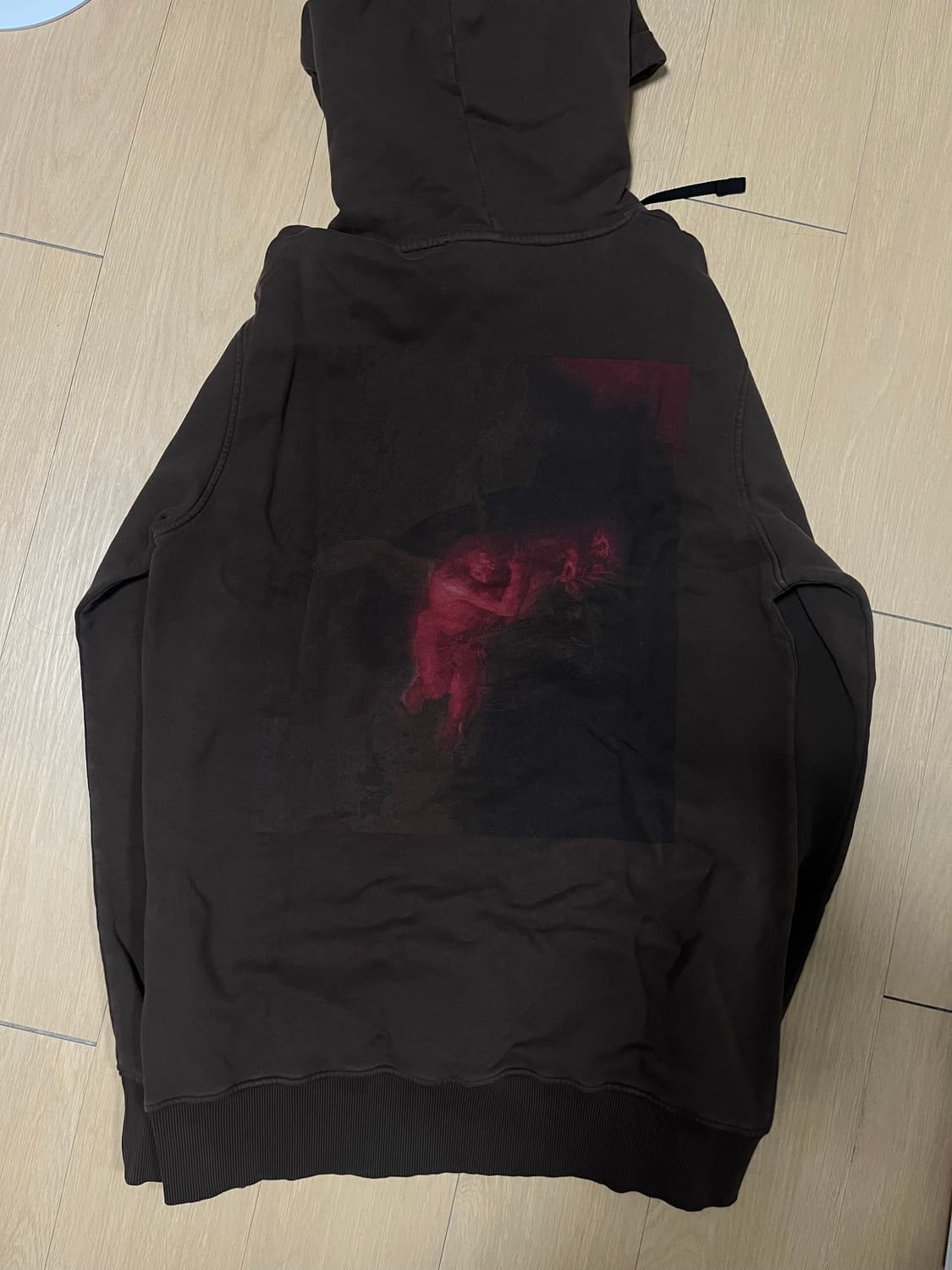 [새상품]Alyx 페인트 프린팅 로고 후드티 L 상품이미지4