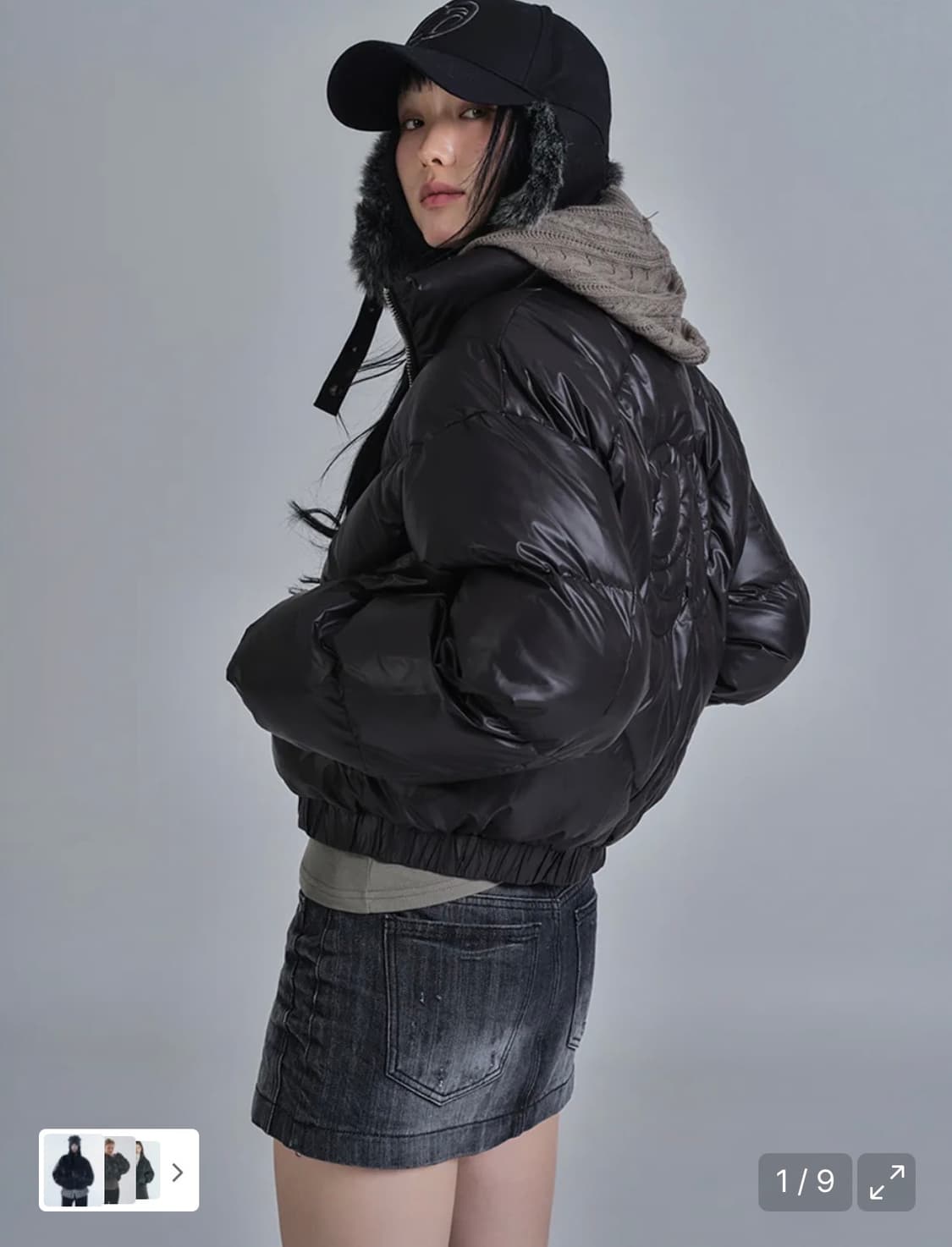 애즈온 BETTY PUFFER JACKET / BLACK 상품이미지1