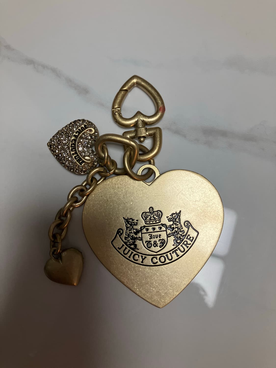 Y2K 쥬시 꾸뛰르 스와롭스키 참 하트 키링 Juicy Couture 상품이미지1