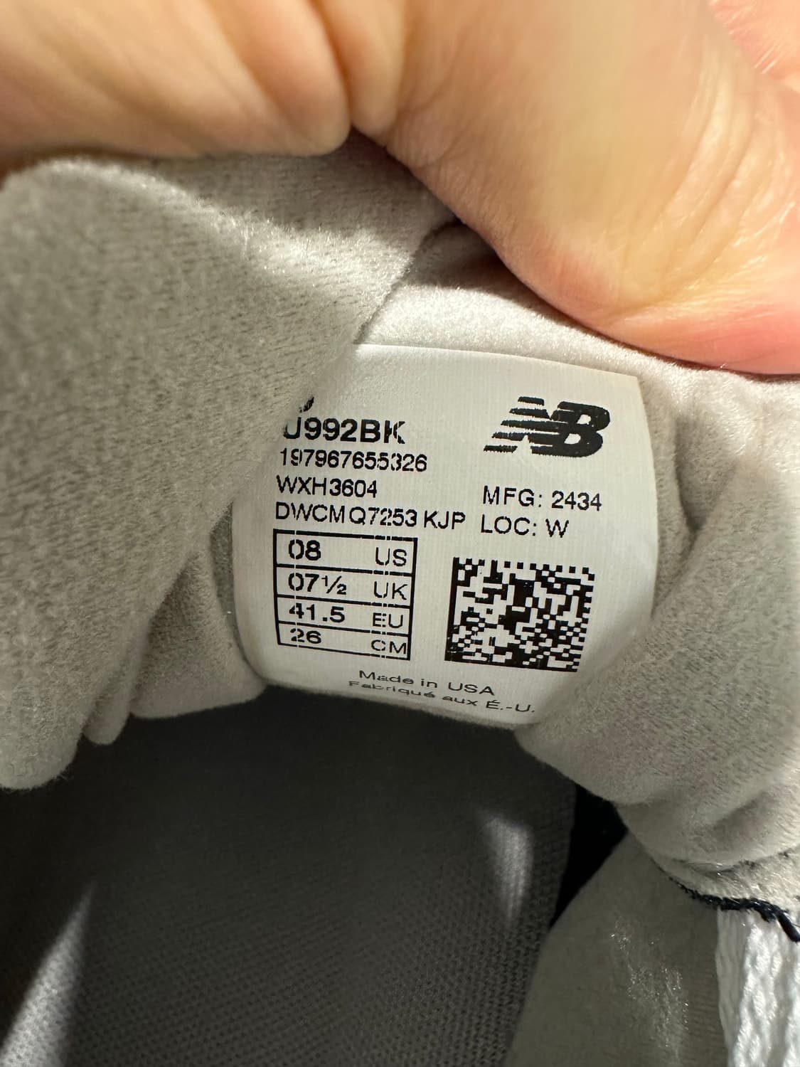 뉴발란스 992 블랙 상품이미지4