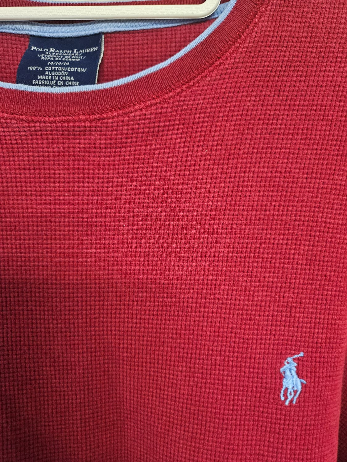 폴로 랄프로렌 레드 와플 긴팔티 M 상품이미지4