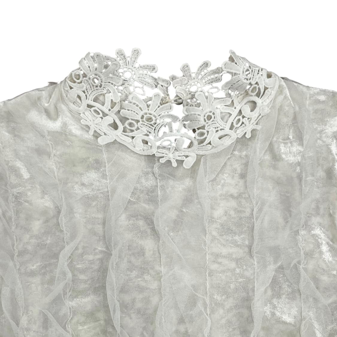 White Frill Velvet Sweatshirt 상품이미지2