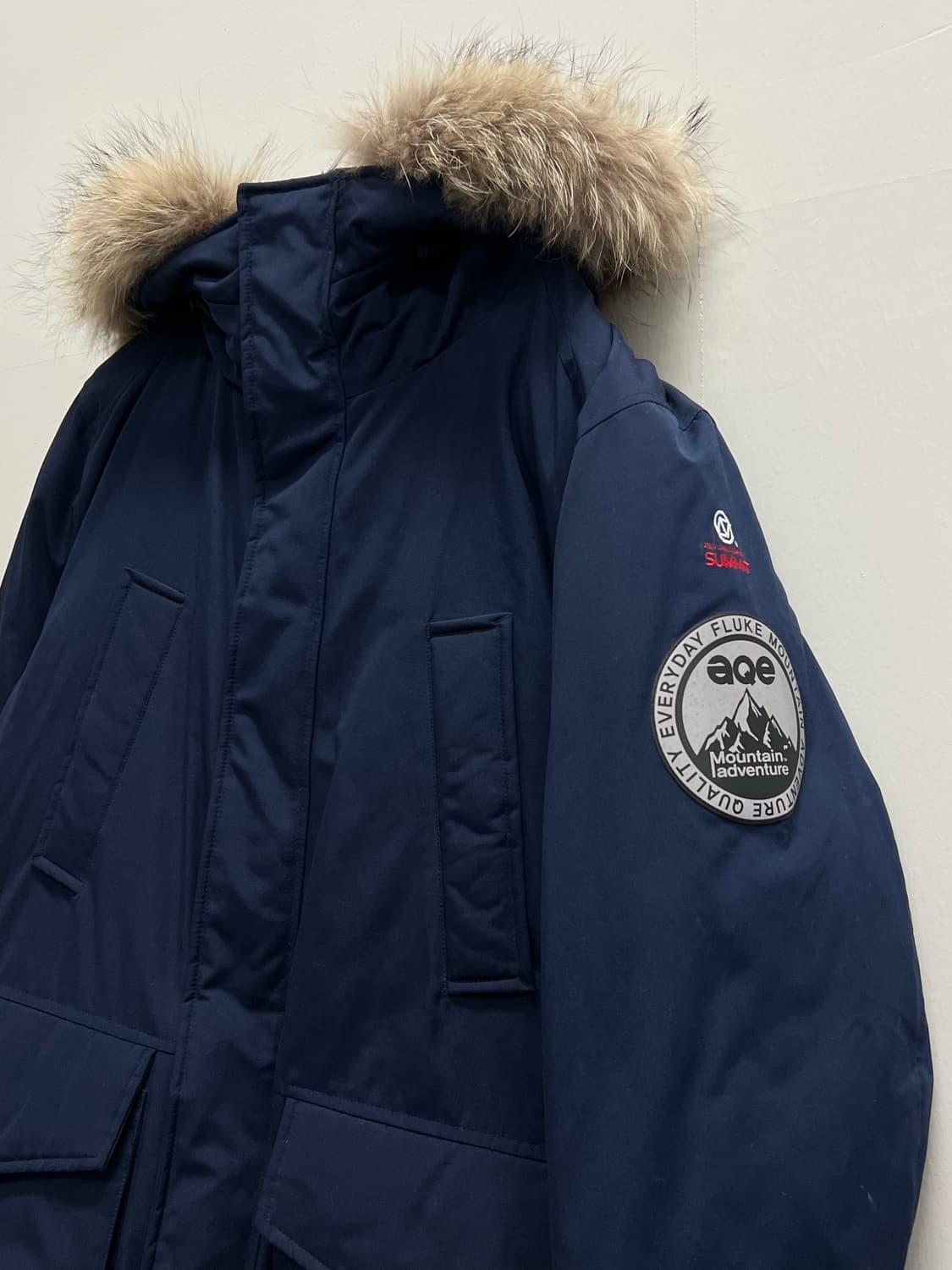 (L) Fluke 플루크 라쿤퍼 야상 솜 패딩 자켓 네이비 상품이미지3