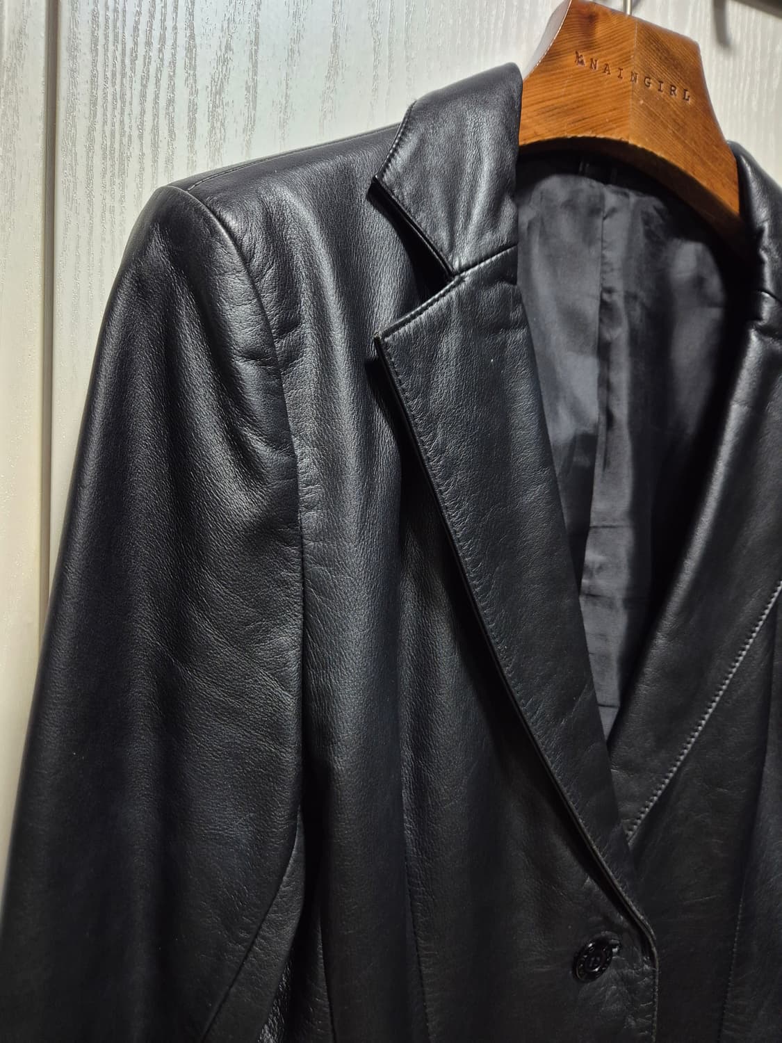 JPN 빈티지 블랙 소가죽 자켓 블레이져 상품이미지3