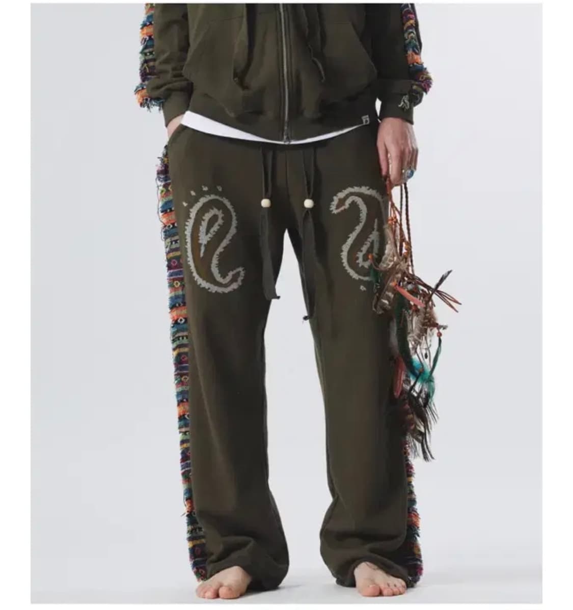 에씰미 HP 페이즐리 팬츠 카키 상품이미지1